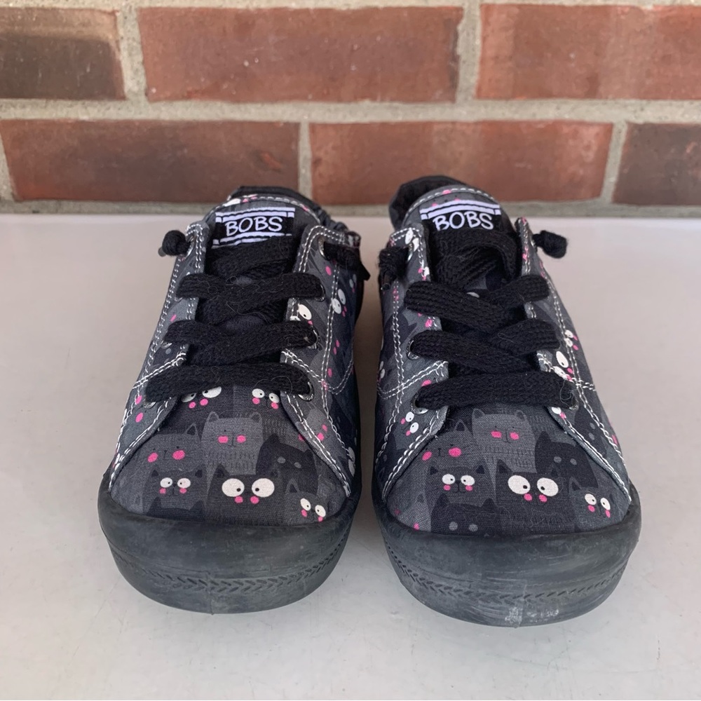 BOBS Skechers Beach Bingo Kitty Cat Slip On Grey Sneakers Women’s US 6 M - Picture 3 of 8
